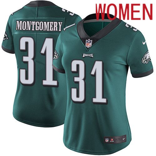 Women Philadelphia Eagles #31 Wilbert Montgomery Nike Midnight Green Vapor Limited NFL Jersey